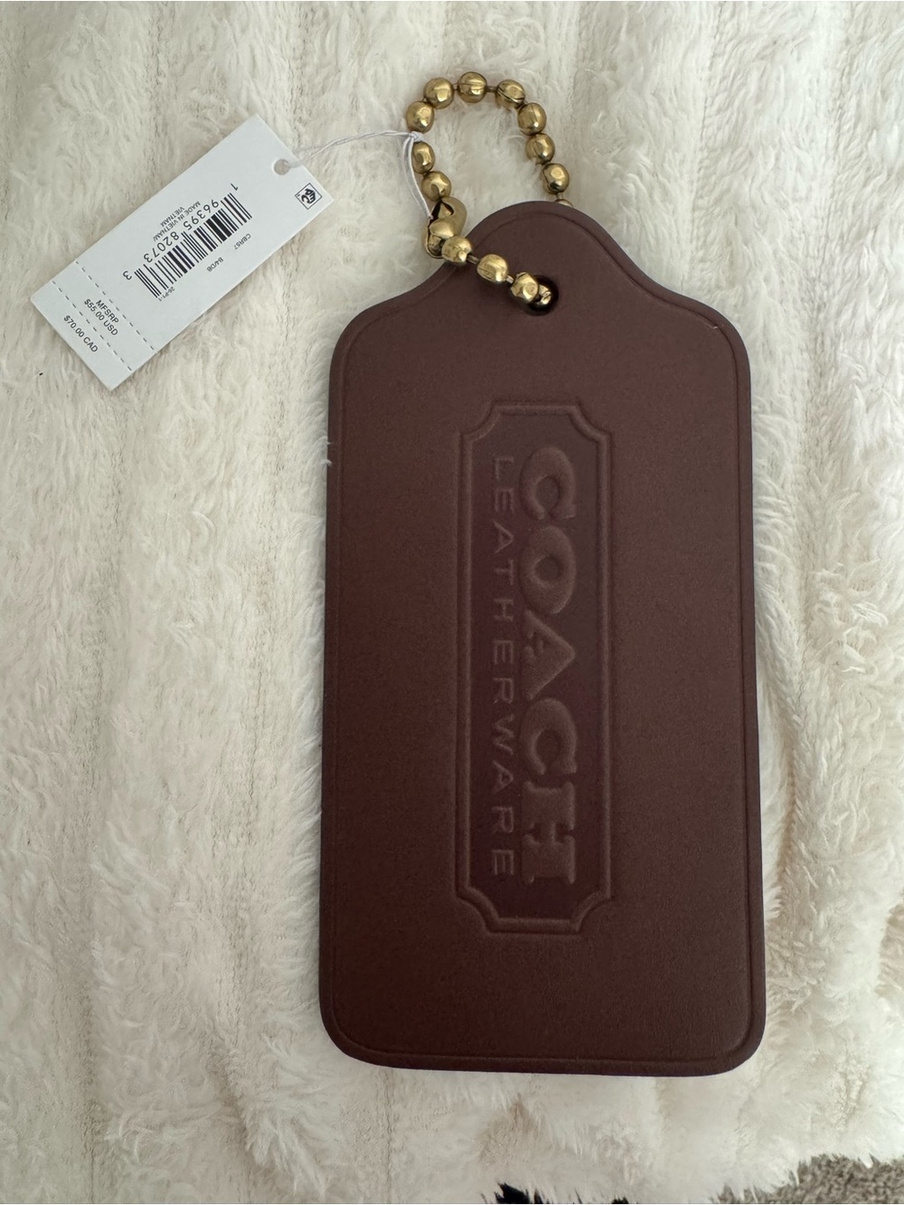 COACH Leatherware Dark Brown Tag NWT